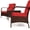 Red, variant on Furnibear 3 Piece Patio Conversation Set with 2 Rattan Chairs and Glass Top Coffee Table with Washable Cushions for Backyard and Garden, Red