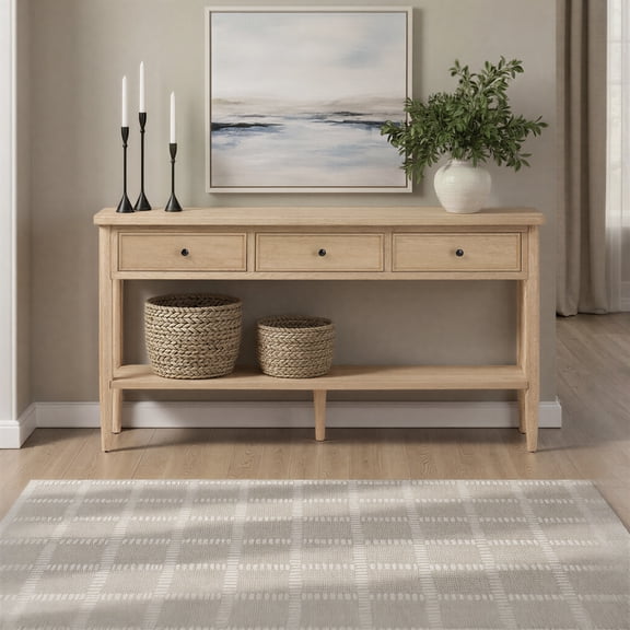 Modern Entry Table with Drawer Storage - Coastal Oak