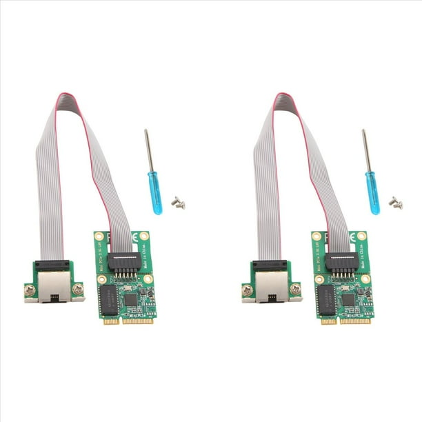 2X Tarjeta Ethernet Mini PCIe 2,5G Adaptador de Red RJ45 Adaptador de Red Gigabit Mini Pci-e 2500Mbps Tarjeta Controladora LAN RJ45
