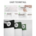 thumbnail image 5 of No Hook Shower Curtain with Snap in Liner, Abstract Ombre Sage Green and Black Gradient Hotel Shower Curtains for Bathroom, Washable Shower Curtain Liner Set with Mesh Top Window, 72”x78”, 5 of 6