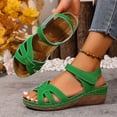 thumbnail image 3 of Rokment Womens Platform Wedges Dressy Sandals 2026 Summer Comfortable Leather Open Toe Orthopedic Arch Support Walking Sandals for Woman Beach E Size 6.5, 3 of 7