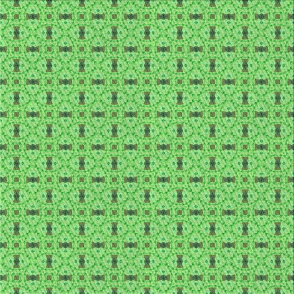 Ahgly Company Indoor Square Patterned Emerald Green Area Rugs, 6' Square