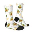 thumbnail image 4 of Yiaed Lovely Avocado Print Great elasticity Crew Socks Sports socks for Men and Women, 4 of 5