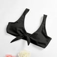 thumbnail image 5 of TOOYOU Women Swimsuit Solid Color Print Split Bathing Suits High Waist Pants Suspender Backless Bikini Swimwear For Summer Black, 5 of 9