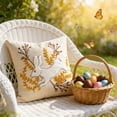 thumbnail image 3 of Easter Bunny Decorative Pillow Cover, Embroidered Cushion Case for Spring Home Decor Sofa Bedroom Throw Pillow(Beige-D), 3 of 6