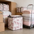 thumbnail image 5 of Taicans Pink Bow Storage Bin with Handles,Large Fabric Storage Box with Lid,Collapsible Organizer for Clothes,Toys,Dorm & Bedroom,Cute Bowknot Design, 5 of 6