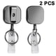 thumbnail image 1 of Soporte para insignia autoretráctil de 2 piezas, cuerpo de metal duradero, cordón de acero, llave con mosquetón (cuadrado negro), 1 of 5