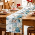 thumbnail image 5 of Table Runner - 72 Inch Long, Teal Blue Coastal Kitchen Dining Table Runner Dresser Scarves, Summer Beach Starfish Shell Coral Nautical Vintage Farmhouse Decor for Coffee Tables Wedding Party Banquet, 5 of 8