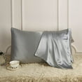thumbnail image 2 of DISANGNI 100% Mulberry Silk Silk Pillowcase, Used for Hair and Skin, Envelope Type, Silk on one Side and Tencel on The Other Side, 1pc (Light Grey, 1 pc Queen Size 20"x30"), 2 of 7