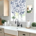 thumbnail image 6 of Farmhouse Floral Tie Up Curtain 45 Inches Long, Lake Blue Pastoral Botanical Country Rustic Balloon Style Kitchen Window Curtain Over Sink, Small Window Rod Pocket Curtain 52"x45", 6 of 9