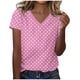 thumbnail image 1 of Camisetas Casuales de las Mujeres Impresas de Manga Corta con Cuello en V Blusa de Moda Cómoda para el Uso Diario Casual, 1 of 5