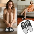 thumbnail image 6 of Chririnla Husky Paw Print Womens' House Shoes Soft Plush Warm Anti-slip Rubber Sole Cozy Comfy Lightweight Indoor Home Gifts Slippers, 6 of 7