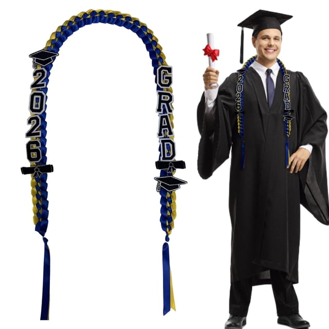 47''/59'' Graduation Ribbon Lei Necklace, Handmade Multicolor Lei With Tassel, 2026 GraduationforGraduates, 120cm Length, Multicolor Graduation Lei NecklaceforGraduate