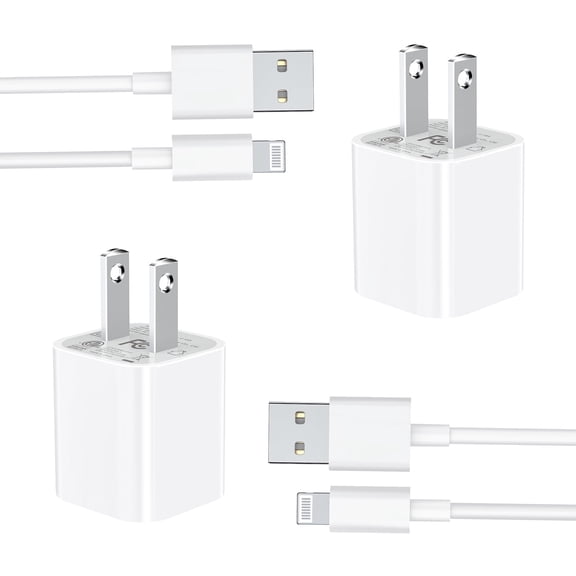 KYOHAYA Wall Charger with Lightning Cable, 2Pack 3FT Lightning Cable Data Sync Charging Cords With USB Wall Charger Travel Plug Adapter Compatible with iPhone 14/13/12/11/Mini/XS/Max/XR/X/8/7/SE