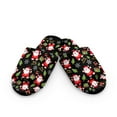 thumbnail image 2 of COEQINE Santa Claus Black Womens Fuzzy Slippers House Shoes Open Toe Indoor Slippers Soft Lightweight Quiet Fluffy Christmas Slides Machine Washable Footwear for Ladies Her Mom, 36-37, 2 of 7