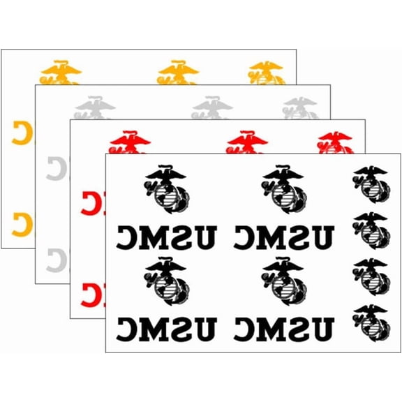 Marines Eagle, Globe, &  Heat Transfer Set, Multi-Color, 4 Sheets