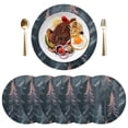 thumbnail image 5 of Ryvnso Holographic Forest Pattern Round Plate Mats Dining Table Placemat Set of 4 for Holiday Decoration, 5 of 7