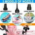 thumbnail image 4 of Electric Air Pump for Inflatables, Portable Air Mattress Pump with 3 Nozzles, 110V AC/12V DC Quick-Fill Electric Air Pump Inflator/Deflator for Pool Floats, Rafts, Air Beds & Toys, 4 of 7