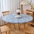 thumbnail image 6 of Round Fitted Vinyl Tablecloth with Flannel Backing, Elastic Edge Waterproof Table Cloth Plastic Table Cover for Indoor & Outdoor, 6 of 6