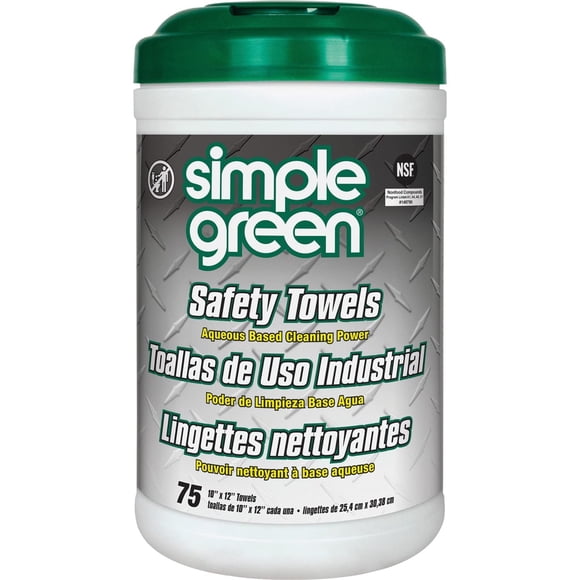 Simple Green 13351 Toallas De Seguridad 10 X 11 3/4 75 Por Bote