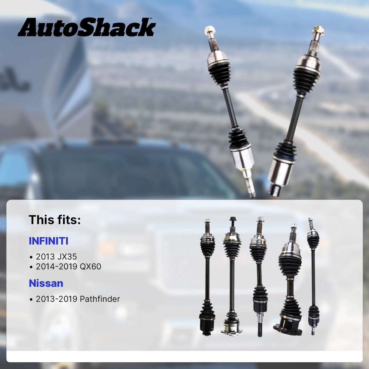 AutoShack Front CV Axle Shaft Assembly for Nissan & INFINITI, Pathfinder 2013-2019 QX60 2014-2019 JX35 2013, FWD V6 3.5L, Right
