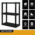 Hyper Tough 3Tier Shelving Unit, W30 x D14 x H39" Multipurpose Garage Plastic Shelf Organizer