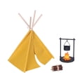 thumbnail image 3 of HILABEE 1/12 Miniature Dollhouse Camping Tent for Layout Model Train Miniature Scene Yellow Tent, 3 of 9