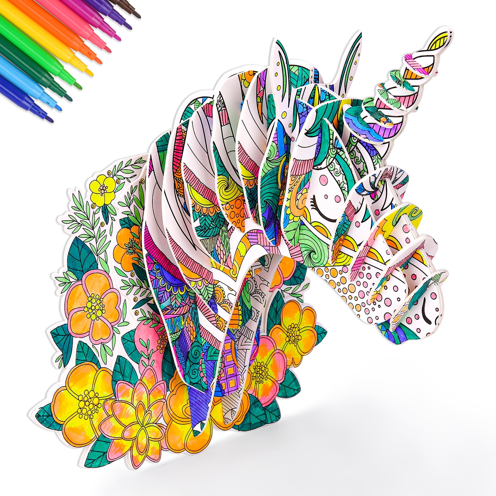 Arts Crafts for Kids Ages 6-8-12, 7 Sets Mandala 3D Coloring