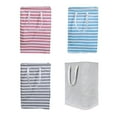 thumbnail image 4 of Panier à Linge Rayé Réutilisable en Toile Grande Capacité Sac de Rangement pour Vêtements Bac de Lavage Portable avec Poignée Type 4, 4 of 7