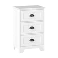 thumbnail image 4 of Gymax End Table Nightstand Bedroom Storage w/ 3 Drawers & Wood Slide White, 4 of 4