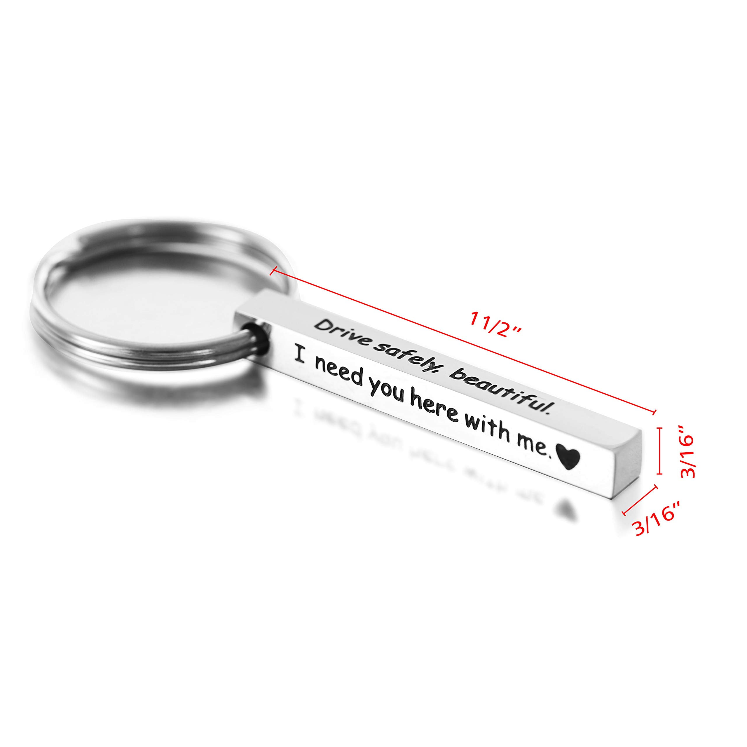 WINCSPACE Drive Safe Keychain 26 Letter Keychain Drive Safe I Need You Here  with Me Appreciatione Preesent Gift For Driver (A) at  Women's  Clothing store