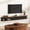 Rustic Brown + Black, variant on Finmind 70" Solid Wood Floating TV Stand with Fluted Sliding Doors, Extra Long Slim Entertainment Center for Living Room, Bedroom, Office, Up to 90'' TVs, Rustic Brown