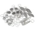 thumbnail image 1 of Conjunto de 35 piezas de anis de metal con colgante de flores hojas y estrellas Jinwen anillos de trenza de pelo de mujer a granel, 1 of 7