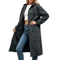 thumbnail image 5 of Perfectbot Women's Maxi Hooded Sweatshirt Coat, Oversized Side Slits Full Zip Jacket Fall Casual Outerwear, 5 of 6