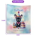 thumbnail image 5 of Happy Birthday Cute Puppy French Bulldog with Cake Gifts Party Hat Quilt Blanket Dog Lover Gifts Cozy Comforter Throw Blanket - 00029, 5 of 5