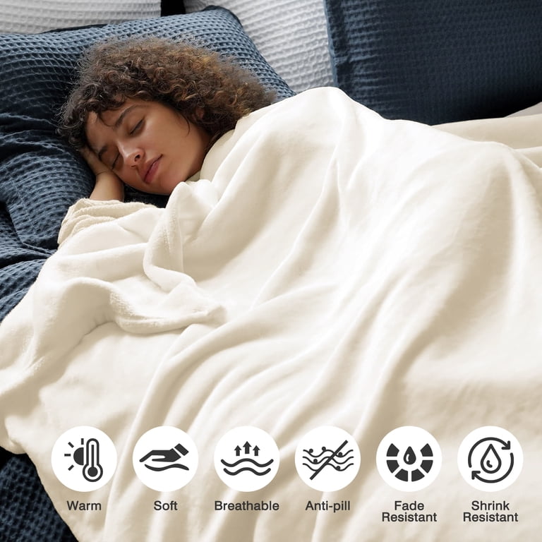 Twin Size Bed Blanket, 60x80 inch Soft & Warm Throw Blanket for