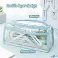 thumbnail image 5 of PVC Storage Bag Creative Large Capacity Stationery Bag Portable Simple Double Transparent Pencil Case WHITE, 5 of 8