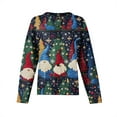 thumbnail image 5 of Women'S Christmas Sweater Cute Fun Christmas Sweater Fall And Winter Long Sleeve Knitted Sweater for Fall and Winter, Festive and Cozy, Ideal as Christmas Sweaters for Women ,Blue,L, 5 of 7