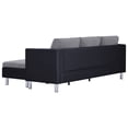 thumbnail image 3 of vidaXL 3-Seater Sofa with Cushions Black Faux Leather, 3 of 5