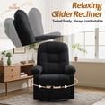 thumbnail image 5 of Korser Manual Swivel Rocker Recliner Chair for Living Room,Small Recliner Sofa for Small Spaces,Linen Fabric,Dark Black, 5 of 8