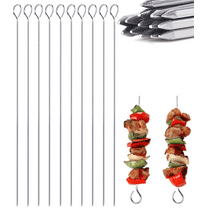 10 pcs 12 inches Turkey Lacers for Trussing Turkey,Stainless Steel Skewers Turkey Pins for Trussing Turkey and Poultry