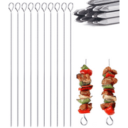 10 pcs 12 inches Turkey Lacers for Trussing Turkey,Stainless Steel Skewers Turkey Pins for Trussing Turkey and Poultry