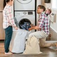 thumbnail image 2 of Drawstring Laundry Bag Large Laundry Bag Canvas Dirty Clothes Bag Hotel Organizer, 2 of 4