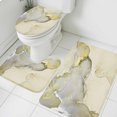 thumbnail image 3 of Marble Yellow Bath Mat 3 Piece Bathroom Rug Set, Modern Abstract Ink Painting Luxury Non Slip Bath Rug Contour Mat and Toilet Lid Cover, Absorbent Shower Mats Soft Bath Rugs and Mats Sets, 3 of 8