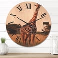 thumbnail image 2 of Designart 'African Giraffe In The Wildlife I' Farmhouse Wood Wall Clock, 2 of 5