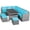 Blue, variant on Pemberly Row 7 PCS Patio Dining Set Sectional Sofa Couch Ottoman Garden