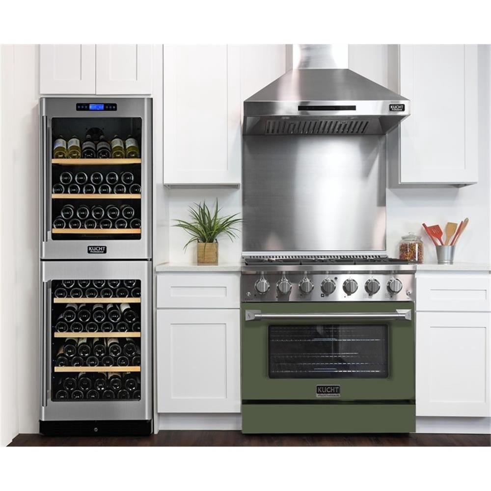 Pemberly Row 36" 5.2 cu. ft. Propane Gas Range w/ Convection Oven in Olive Green