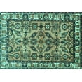 thumbnail image 1 of Ahgly Company Indoor Rectangle Persian Turquoise Blue Traditional Area Rugs, 2' x 5', 1 of 4