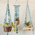 thumbnail image 2 of Macrame Plant Hangers Plant Holder Basket Cotton Jute Rope Indoor Outdoor Wall Hanging Planter Net Frame Hand-Woven Flower Pot Holder for Succulents,Cacti,Herbs,Boho Home Decor,Braided Craft, 2 of 8