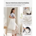 thumbnail image 4 of Cesto de la Ropa, 90 L, Cesto de Lavandería, Tejido a Mano, con Compartimentos Separados, con Tapa y Asas, Ratán Sintético, Plegable, Bolsa de Forro Extraíble, Gris, 4 of 9